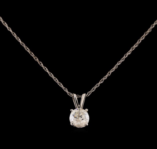 14KT White Gold 0.44 ctw Diamond Pendant With Chain