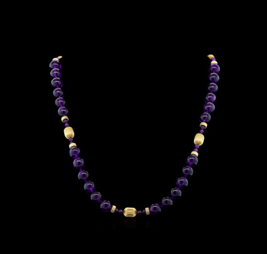 Amethyst Necklace - 14KT Yellow Gold