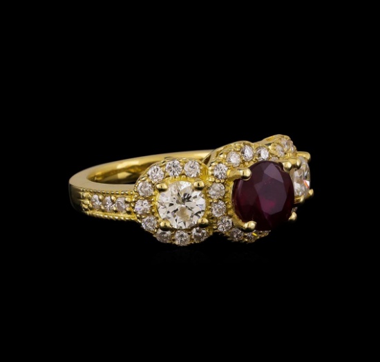 14KT Yellow Gold 1.78 ctw Ruby and Diamond Ring