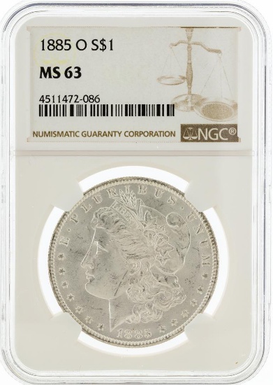 1885-O NGC MS63 Morgan Silver Dollar