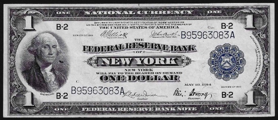 1918 $1 Federal Reserve Bank Note New York
