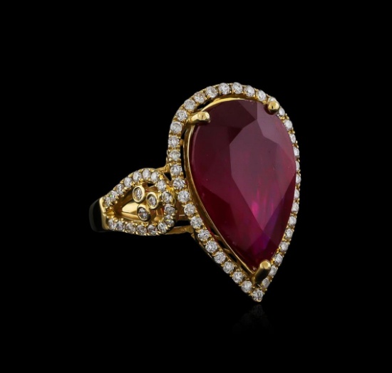 14KT Yellow Gold 8.67 ctw Ruby and Diamond Ring