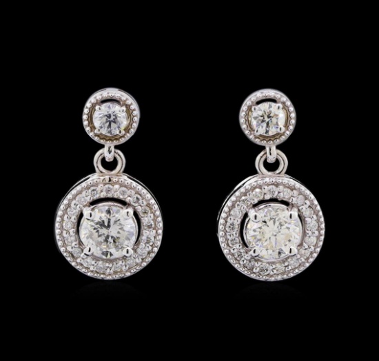 1.44 ctw Diamond Earrings - 14KT White Gold