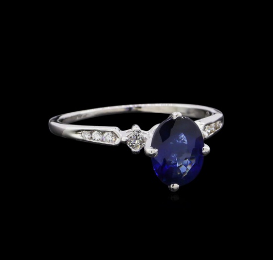 1.41 ctw Sapphire and Diamond Ring - 14KT White Gold