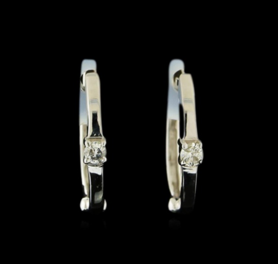 0.04 ctw Diamond Earrings - 14KT White Gold