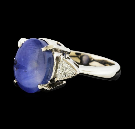 8.18 ctw Star Sapphire and Diamond Ring - Platinum