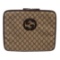 Gucci Brown Monogram Coated Canvas Leather Trim Laptop Case