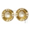 Chanel Gold Faux Pearl Clip On Earrings