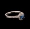 1.00 ctw Blue Diamond Ring - 14KT White Gold