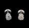 1.15 ctw Diamond Solitaire Earrings - 14KT White Gold