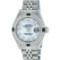 Rolex Stainless Steel MOP Diamond and Emerald DateJust Ladies Watch