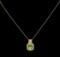 2.66 ctw Peridot and Diamond Pendant With Chain - 14KT Two-Tone Gold