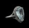 5.70 ctw Aquamarine and Diamond Ring - 14KT White Gold