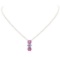 0.65 ctw Pink Tourmaline and Tanzanite Pendant with Chain - 14KT and 18KT White