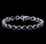 14KT White Gold 15.12 ctw Sapphire and Diamond Bracelet
