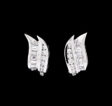 1.59 ctw Diamond Earrings - 14KT White Gold