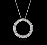 14KT White Gold 1.20 ctw Diamond Pendant With Chain