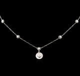 0.32 ctw Diamond Necklace - 14KT White Gold