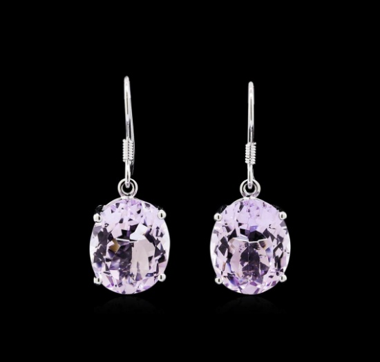 Crayola 15.00 ctw Pink Amethyst Earrings - 14K White Gold