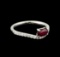 0.83 ctw Ruby and Diamond Ring - 14KT White Gold