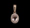 14KT Rose Gold 0.69 ctw Morganite and Diamond Pendant