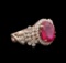 14KT Rose Gold 3.91 ctw Ruby and Diamond Ring