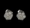 14KT White Gold 0.92 ctw Diamond Earrings