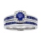 1.70 ctw Sapphire and Diamond Ring - 14KT White Gold