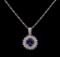 14KT White Gold 1.22 ctw Tanzanite and Diamond Pendant With Chain
