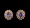 14KT Rose Gold 2.64 ctw Tanzanite and Diamond Earrings
