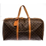 Louis Vuitton Monogram Canvas Leather Sac Souple 55 cm Duffle Bag