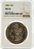 1886 NGC MS64 Morgan Silver Dollar