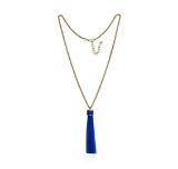 Leather Tassel Chain Necklace - Gold Plated