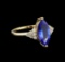 14KT Yellow Gold 2.78 ctw Tanzanite and Diamond Ring