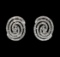 0.85 ctw Diamond Earrings - 14KT White Gold