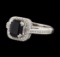 1.44 ctw Sapphire and Diamond Ring - 18KT White Gold