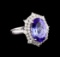 14KT White Gold 5.20 ctw Tanzanite and Diamond Ring