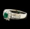 0.38 ctw Emerald and Diamond Ring - Platinum