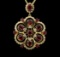 14KT Yellow Gold 9.82 ctw Ruby and Diamond Pendant With Chain