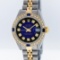 Rolex Two-Tone Blue Vignette Diamond and Sapphire DateJust Ladies Watch