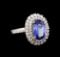 14KT White Gold 2.51 ctw Tanzanite and Diamond Ring