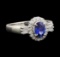 0.53 ctw Sapphire and Diamond Ring - Platinum