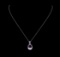 Crayola 7.90 ctw Pink Amethyst Pendant With Chain - 14K White Gold