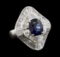 3.21 ctw Sapphire and Diamond Ring - Platinum