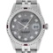 Rolex Mens Stainless Steel Meteorite Diamond & Ruby Datejust Wristwatch