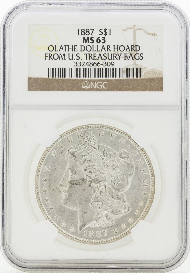 1887 MS63 NGC Morgan Silver Dollar