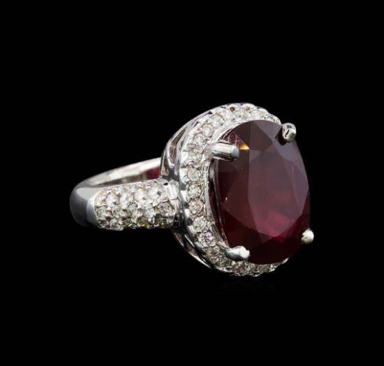 14KT White Gold 7.90 ctw Ruby and Diamond Ring