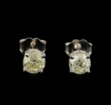 1.21 ctw Diamond Stud Earrings - 14KT White Gold