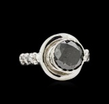 14KT White Gold 2.72 ctw Black & White Diamond Ring