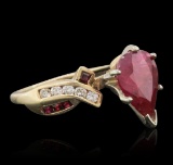 14KT Yellow Gold 2.95 ctw Ruby and Diamond Ring